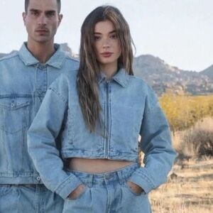 ELWOOD CLOTHING CROP WESTERN DENIM JACKET